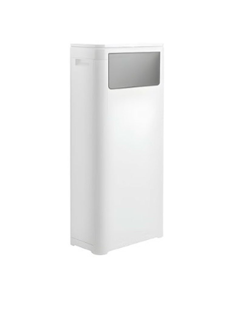 wanwanka bathroom trash can with lid,slim 6 gallon commercial lagre trash bin, tall skinny waste bin with press top lid, narrow garbage can for kitchen,living room,ofice,laundary room,bedroom white