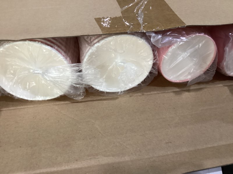 Condition photo showing New/Like New for honeydak 200 pack pink pastel ice cream cups bulk 5 oz small disposable treat paper cups dessert yogurt bowls snacks sundae yogurt container for summer ice cream wedding birthday party supplies