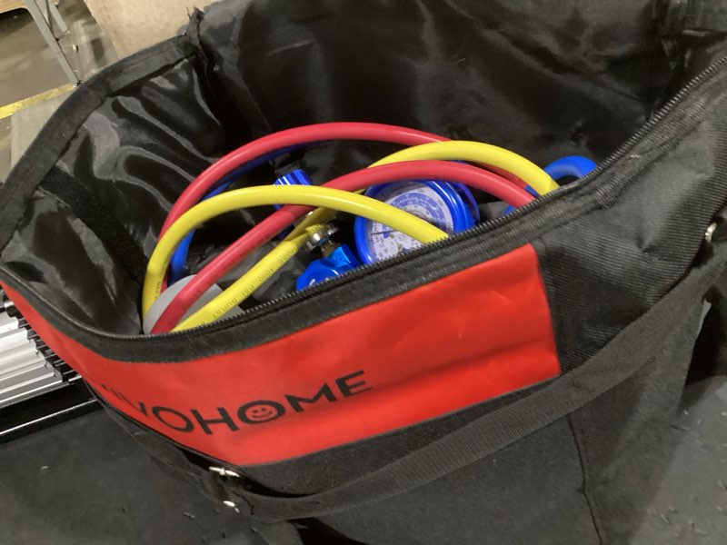 Condition photo showing Good Condition for vivohome 110v 1/3 hp 4cfm single stage rotary vane air vacuum pump and ac manifold gauge set kit with leak detector for r134a r12 r22 r502 r410a hvac air conditioning refrigeration recharging, black black 4cfm