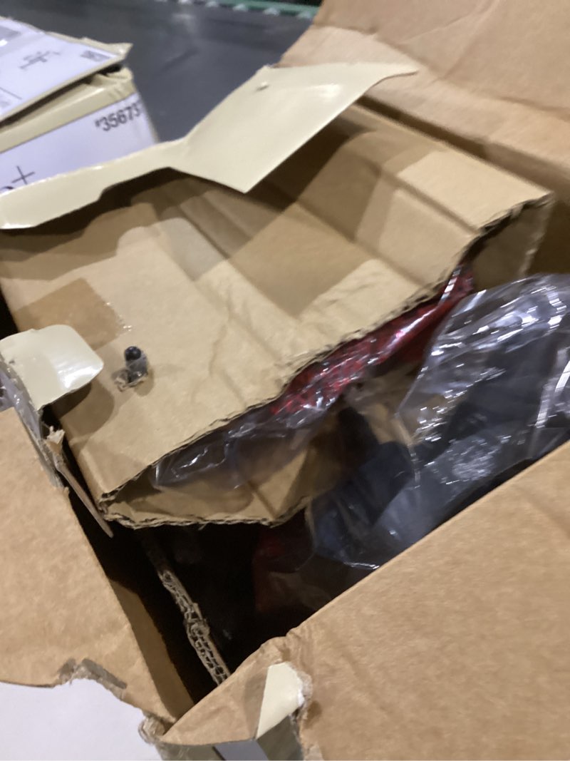 Condition photo showing As Is for allen + roth french 3-light 22.68-in h black outdoor wall light