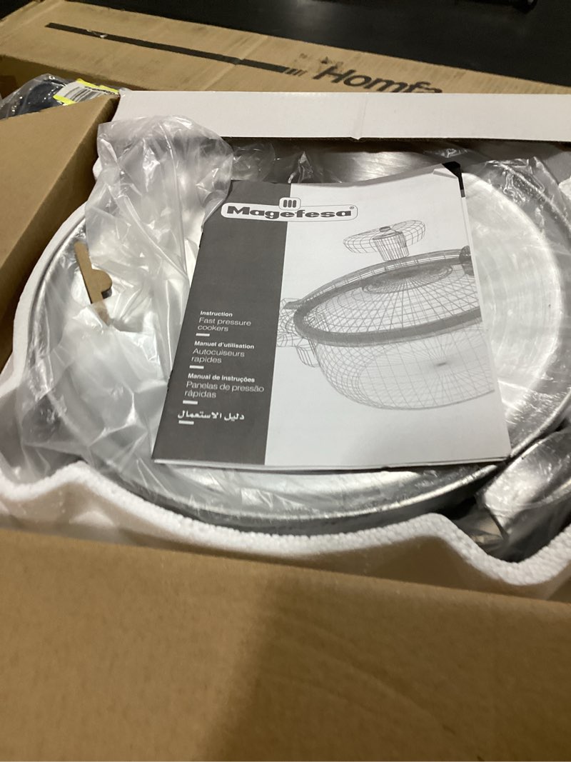 Condition photo showing Good Condition for magefesa chef 16-quart aluminum pressure cooker – stainless steel lid, thermodiffusion base, 3 safety systems, fast & even cooking 15.9 quarts