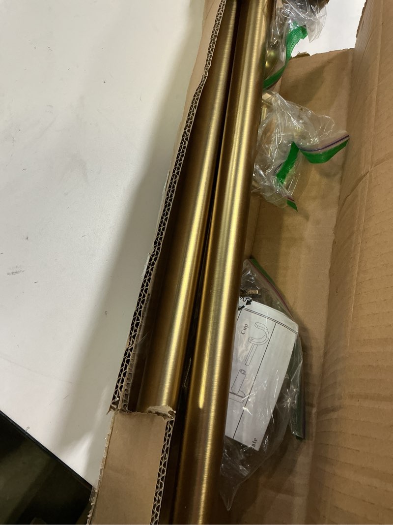 Condition photo showing Good Condition for Heavy Duty Curtain Rods,1 1/4" Large Diameter Premium Nonadjustable Curtain Rod,96in/8ft Custom Window Treatment Rods with Durable Aluminum Brackets and End Caps,Gold Finish Gold 96in/8ft