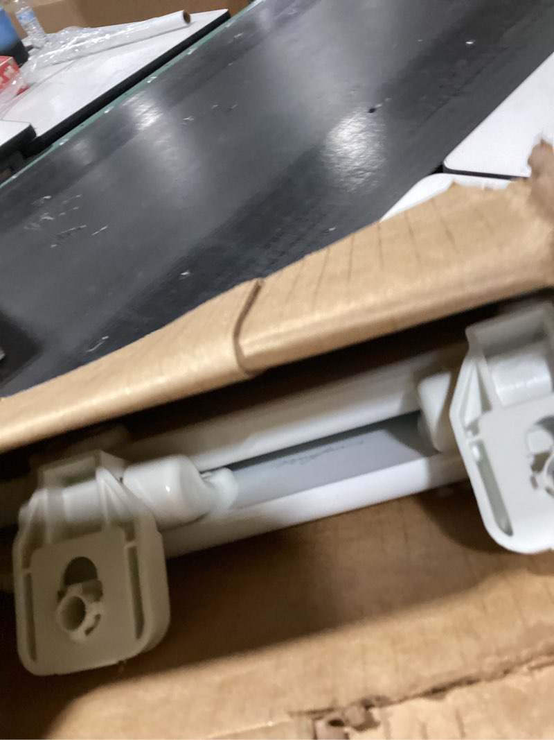 Condition photo showing As Is for Mayfair Linden Slow Close Toilet Seat, Non Slip Heavy Duty Wood, Easy Install, Elongated, White Elongated Traditional Hinge