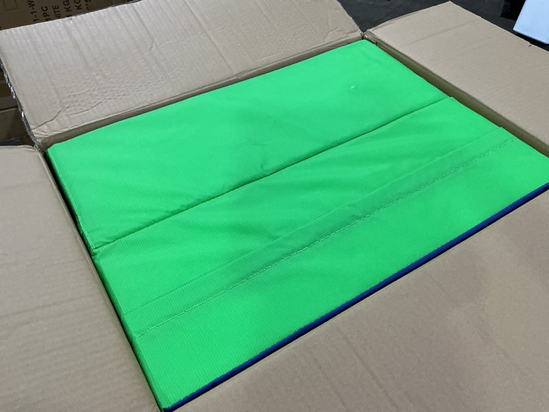 Condition photo showing New/Like New for (various colors) fdw gymnastics mat incline indoor/outdoor tumbling mats yoga mat for home gym folding exercise mat with non-slip surface & handles cheese wedge mat