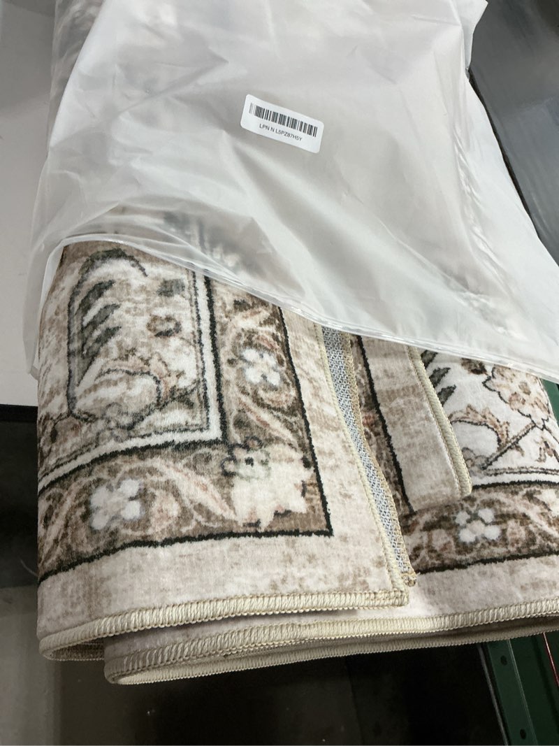 Condition photo showing Good Condition for Washable Area Rug 8x10, Large Soft Rugs for Living Room Farmhouse Vintage Area Rugs for Bedroom Dining Room Non-Slip Stain Resistant Under Table Rug Olive Beige Olive 8' x 10' (Rectangular)
