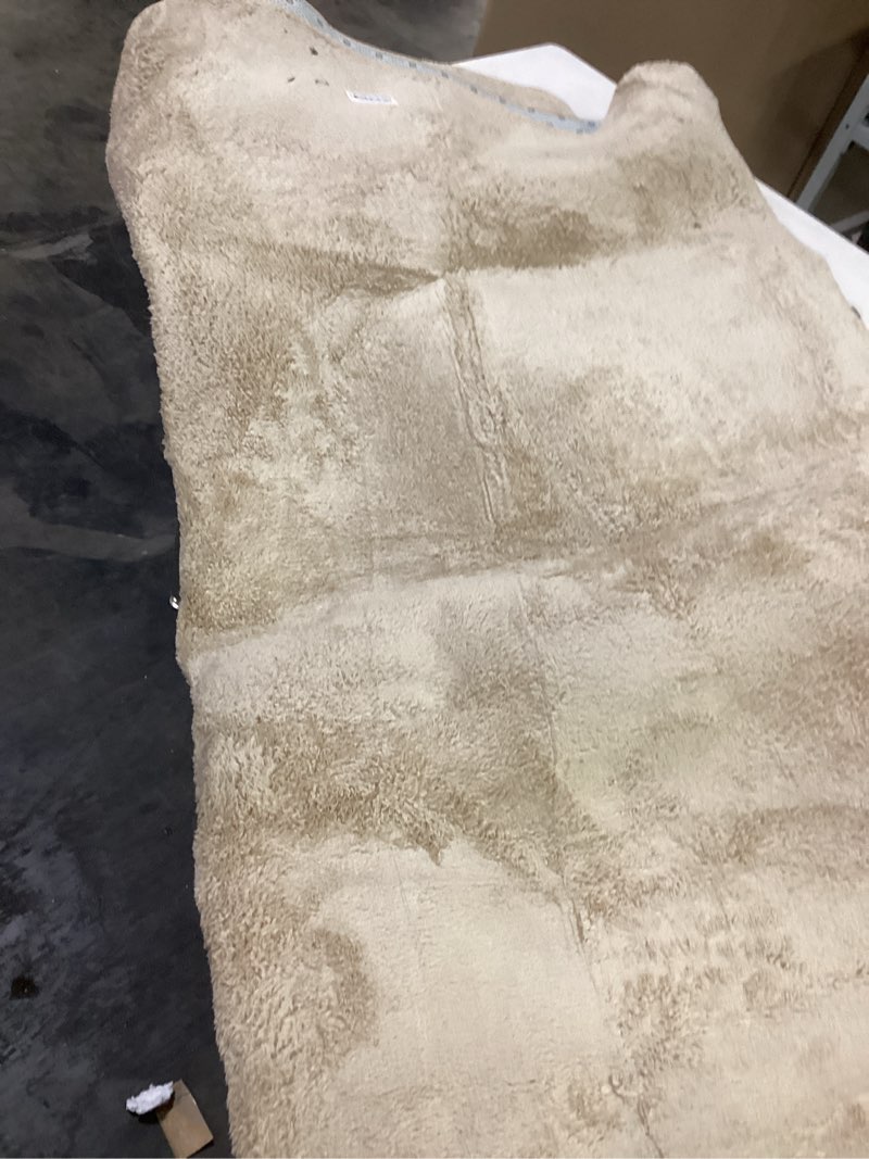 Condition photo showing As Is for Beige Area Rugs Shag Carpets for Bedroom Living Room, 6x9 Feet Extra Large Thickened Memory-Foam Rug, Modern Washable Rug for Kids Boys Girls Dorm Room, Indoor Floor Rugs for Decor 6' x 9' (Rectangular) Beige