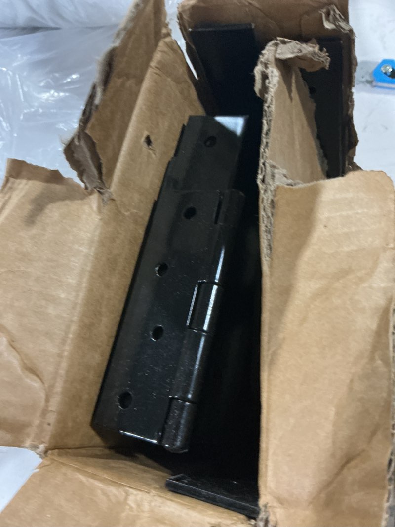 Condition photo showing As Is for gate corner brace bracket gate kit for wooden fence gate hinges no sag frame kit for shed doors, driveway gates, corral gates, wood windows (black) 1 pack