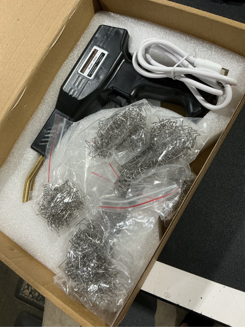 Condition photo showing Good Condition for Upgraded 220W Cordless Plastic Welder, 1000PCS Staples, USB Rechargeable Cordless Car Bumper Repair Kit with 5000mAh Battery,Hot Stapler Kit, Plastic Welding Kit, Plastic Repair Kit Black-cordless