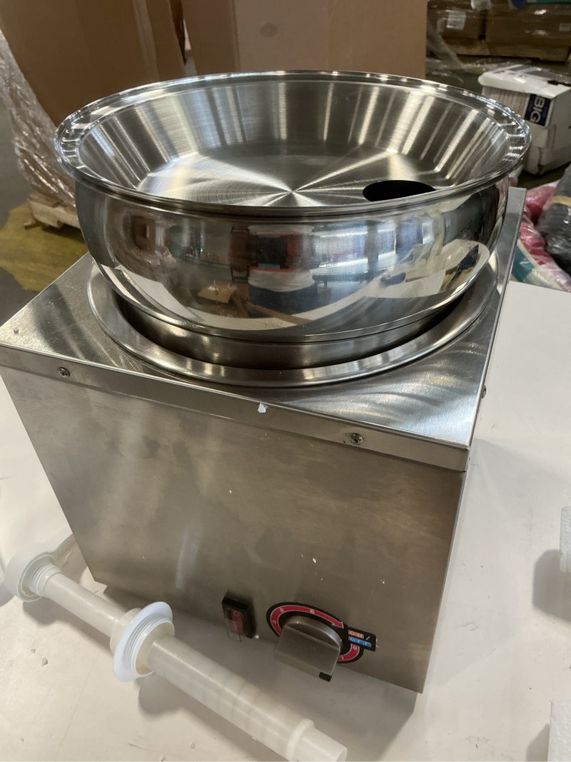 Nacho Cheese Dispenser, 7.4Qt Nacho Cheese Warmer with Pump, Stainless Steel Hot Fudge Warmer W/6-Le