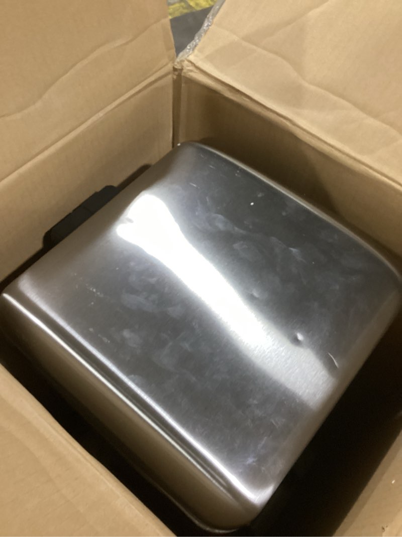 Condition photo showing Good Condition for happimess HPM1007D Betty Retro 8-Gallon Step-Open Trash Can with Soft-Close Lid, Fingerprint Resistant, Modern, Minimalistic for Home, Kitchen, Laundry Room, Office, Bedroom, Bathroom, Chrome