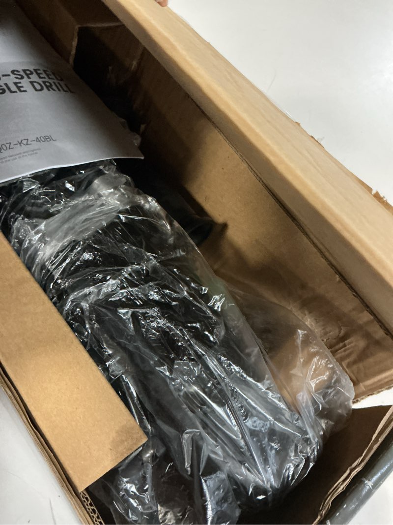 Condition photo showing As Is for KAYRAIN 40V Cordless Right Angle Drill, 2-9/16" Max Drilling Depth, Compatible with Makita BL4040F Battery, 2-Speed Adjustable (0-1300 RPM), Metal/Wood Drilling, No Battery/Drill Bit Included