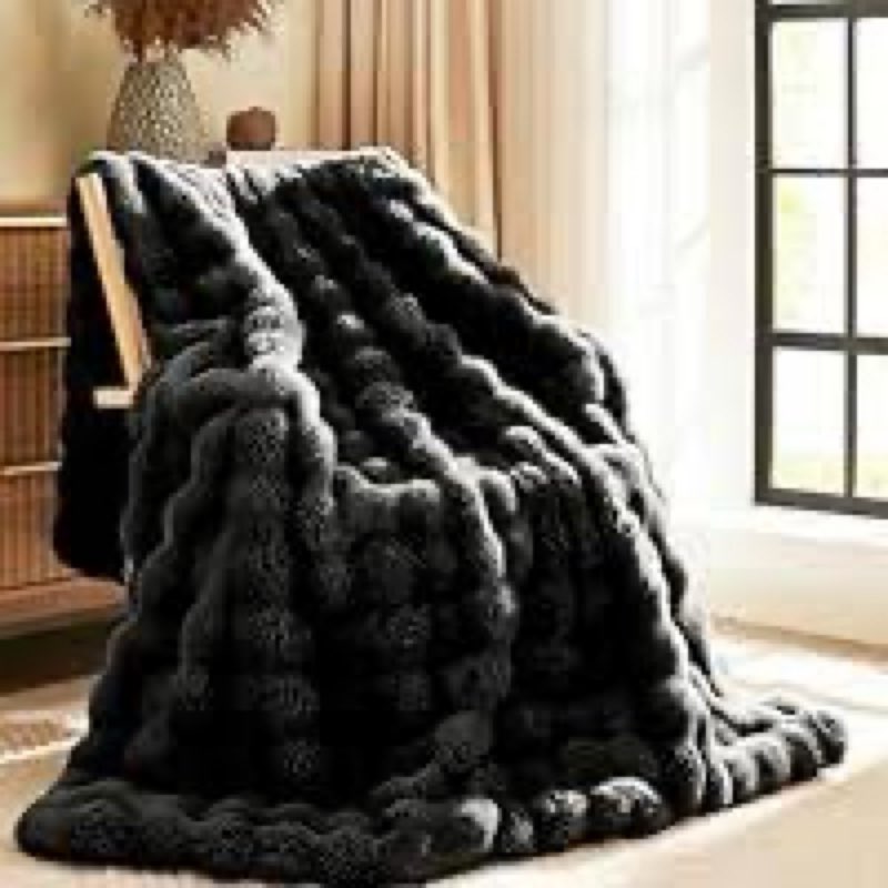l'agraty chunky knit blanket throw: soft chenille yarn throw blanket 60x80 - handmade thick cable cr