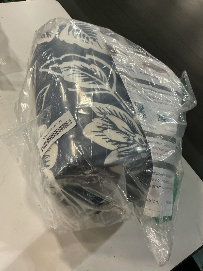 Condition photo showing New/Like New for lvtxiii outdoor seat cushions seasonal replacement chair cushions, patio chair pads with ties for dining chairs and garden furniture, square back, 19"x19"x2", 2 pack, elegant vines navy 19"x19"x2" ( set of 2 ) elegant vines navy