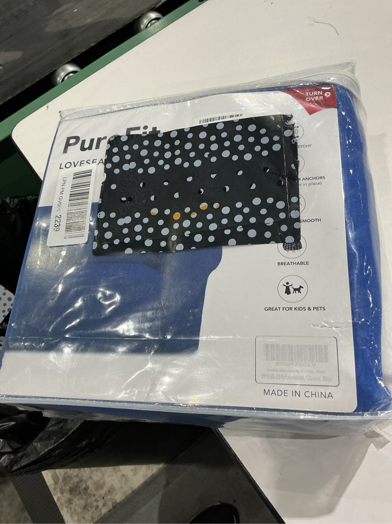 Condition photo showing New/Like New for purefit super stretch chair sofa slipcover â€“ spandex non slip soft couch sofa cover, washable furniture protector with non skid foam and elastic bottom for kids, pets ï¼ˆloveseat, classic blueï¼‰
