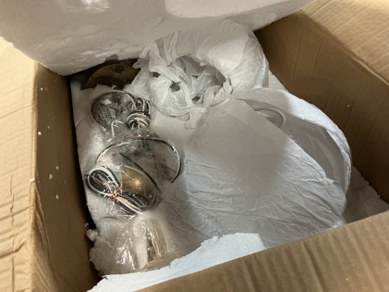 Condition photo showing Good Condition for emak 2 pack gold pendant light fixtures, 8 inch globe pendant lights kitchen island with clear glass, modern 1 light pendant lighting for kitchen, bedroom, bathroom, pl121-gd-2pk gold - 2pc 8 inch