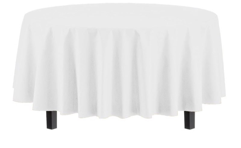 White round table covers, 6pc