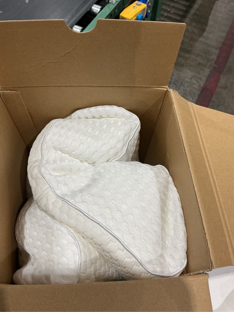 Condition photo showing Good Condition for uttu cervical pillow for neck strain relief, memory foam neck pillow for sleeping, adjustable orthopedic sandwich pillow, contour cooling for side back stomach sleeper, king(27.6"×15.7"×5.2"/4.5") king size