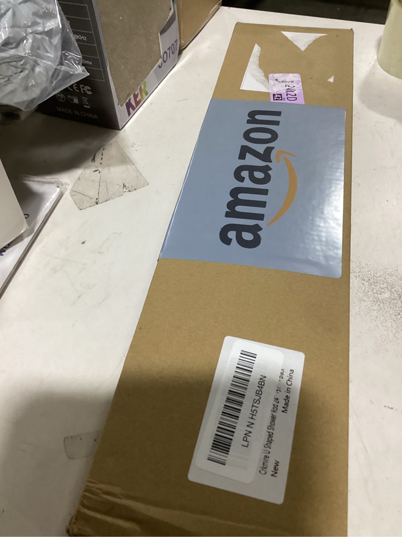 Crkmire U Shaped Shower Curtain Rod, [Both Sides: 23.6"-52", Middle: 31"-46.7"] Adjustable U Shape S