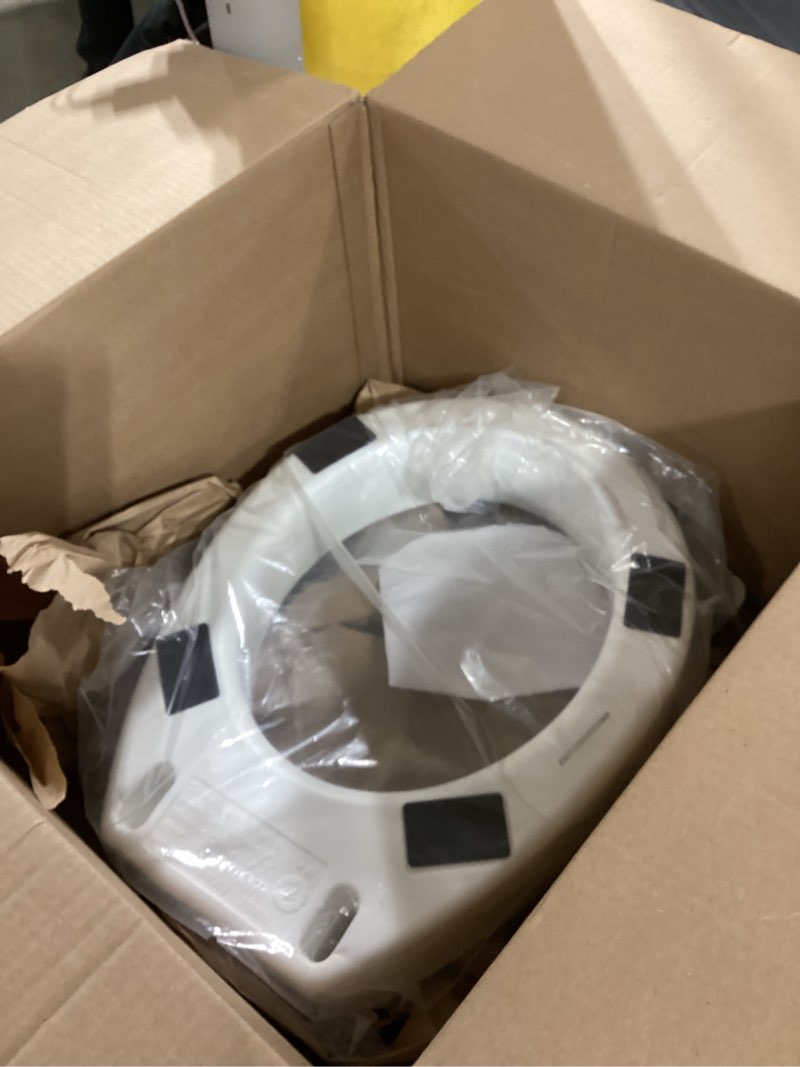Condition photo showing New/Like New for Carex Toilet Seat Riser, Round Raised Toilet Seat Adds 3.5 inches to Toilet Height, for Assistance Bending or Sitting, 300 Pound Weight Capacity Toilet Riser