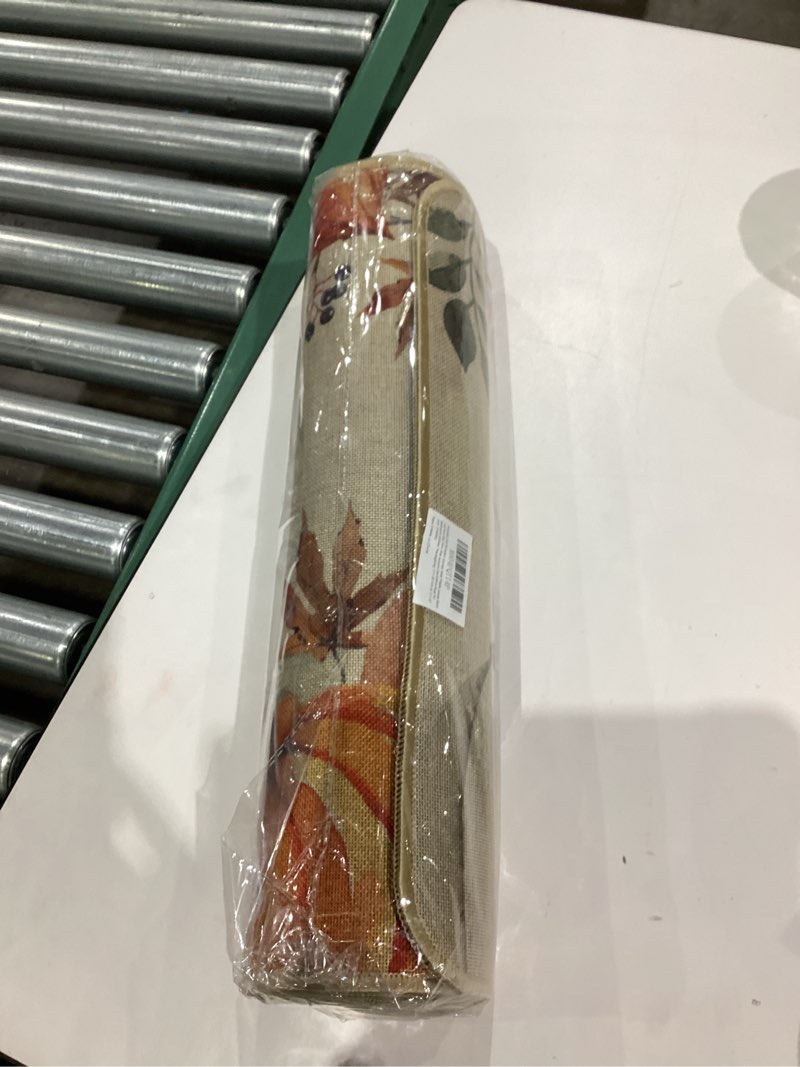 Condition photo showing New/Like New for Fall Pumpkin Kitchen Mats Maple Leaves Black Cat Non-Slip Floor Mat Autumn Decorative Rugs for Bathroom Kitchen Thanksgiving, 17 x 29 Inch & 17 x 47 Inch