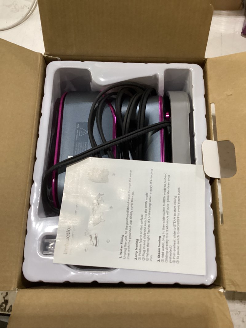 Condition photo showing New/Like New for jack ? rose travel steamer iron for clothes,1200w iron steamer,portable handheld travel size steamer iron,8s fast heat-up?large ceramic heat panel,