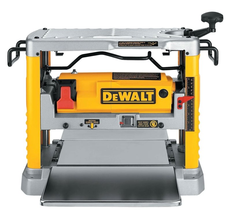 dewalt benchtop planer, 15-amp, 12-1/2-inch, 3-knife cutter, 20,000 rpm, corded (dw734)