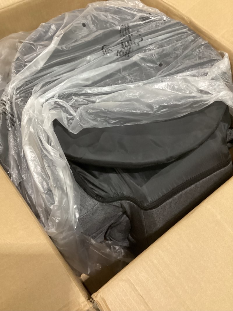 Condition photo showing New/Like New for Ergonomic Swivel Floor Gaming Chair with Armrests & Side Pockets, 6-Position Reclining Sofa Bed, Foldable Padded Lounger with Thick Cushion & Lumbar Support for Esports, Reading, TV Watching (Blue)