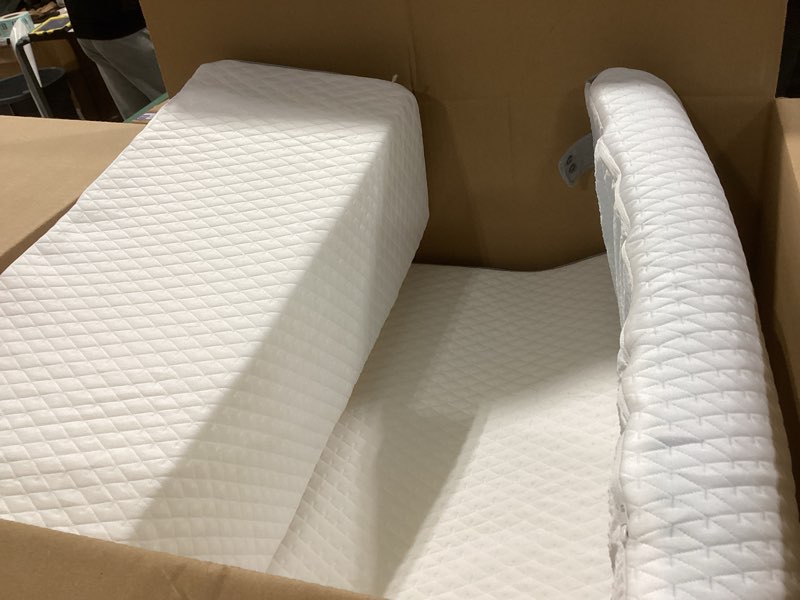Condition photo showing Good Condition for 3PCS Wedge Pillow Set for After Surgery, 10-in-1 Adjustable Wedge Pillow for Acid Reflux Relief, Bed Wedge Pillows for Sleeping, Snoring & Back Pain Relief, Sit up Pillow for Bed, White White/Grey 3pcs