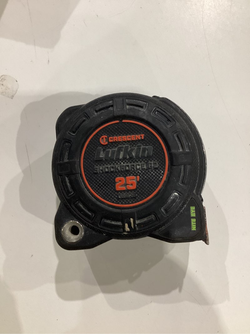 Condition photo showing As Is for crescent lufkin 1-3/16" x 25' shockforce nite eye g1 dual sided tape measure | l1125b-02