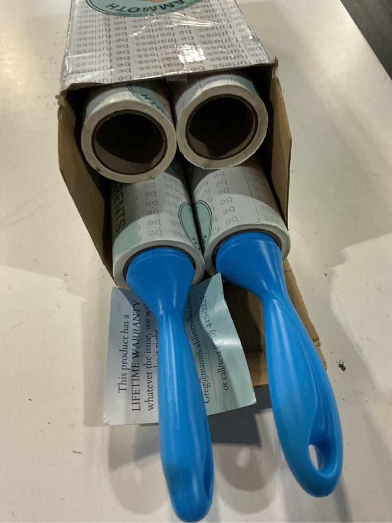Condition photo showing Good Condition for mammoth lint roller-extra large lint roller, 2 rollers and 2 refills, 90 sheets per roll, perfect for pets (360 extra long sheets total)