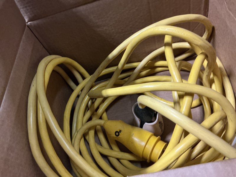 Condition photo showing As Is for Marinco CS30-50 EEL Cordset, 30A 125V, 50', Yellow Yellow 50 Feet Eel, 30a 125v Cordset