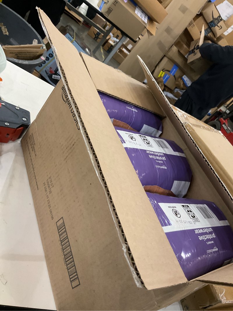 Condition photo showing New/Like New for Amazon Basics Incontinence Underwear for Women, Protective, Disposable, Postpartum, Maximum Absorbency, X-Large, Lavender, 16 Count X-Large 16 (3 pack)