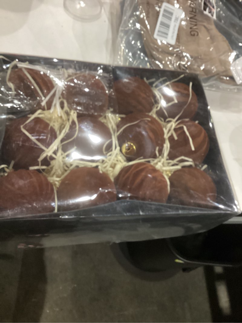 Condition photo showing New/Like New for 12 Pcs 3.15 Inch Velvet Christmas Tree Ornaments Bulk?Flocked Christmas Balls Plastic Shatterproof Xmas Hanging Ornaments Decorations Set for Tree Garland Wreath (Brown)