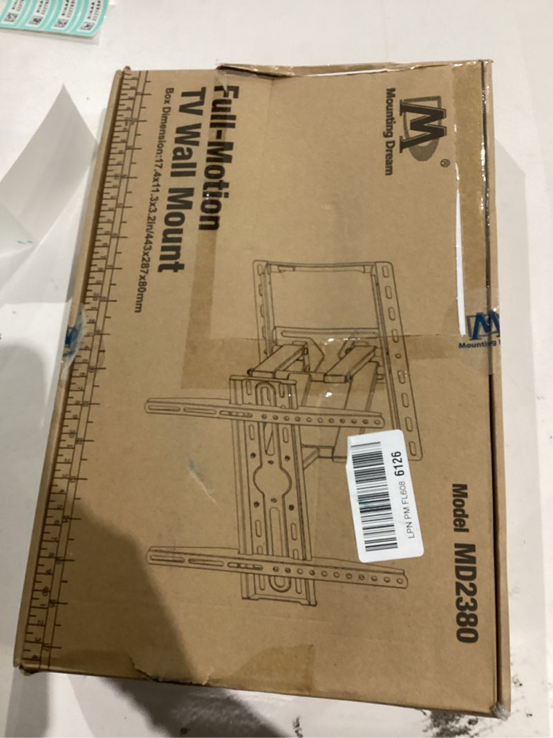 Condition photo showing New/Like New for Mounting Dream TV Wall Mount for 32-65 Inch Television,Mount with Swivel and Tilt, Full Motion Bracket with Articulating Dual Arms, Fits 16inch Studs, Max VESA 400X400 mm, 99lbs, MD2380 For 32" to 65" TVs, 16" Studs