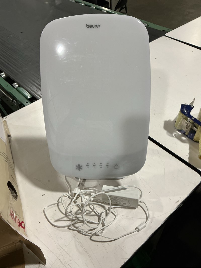 Condition photo showing As Is for beurer tl95 light therapy lamp with 10,000 lux, extra bright lamp with sunshine like led and 6 dimmer levels, memory function and timer tl95 - sunshine-like leds