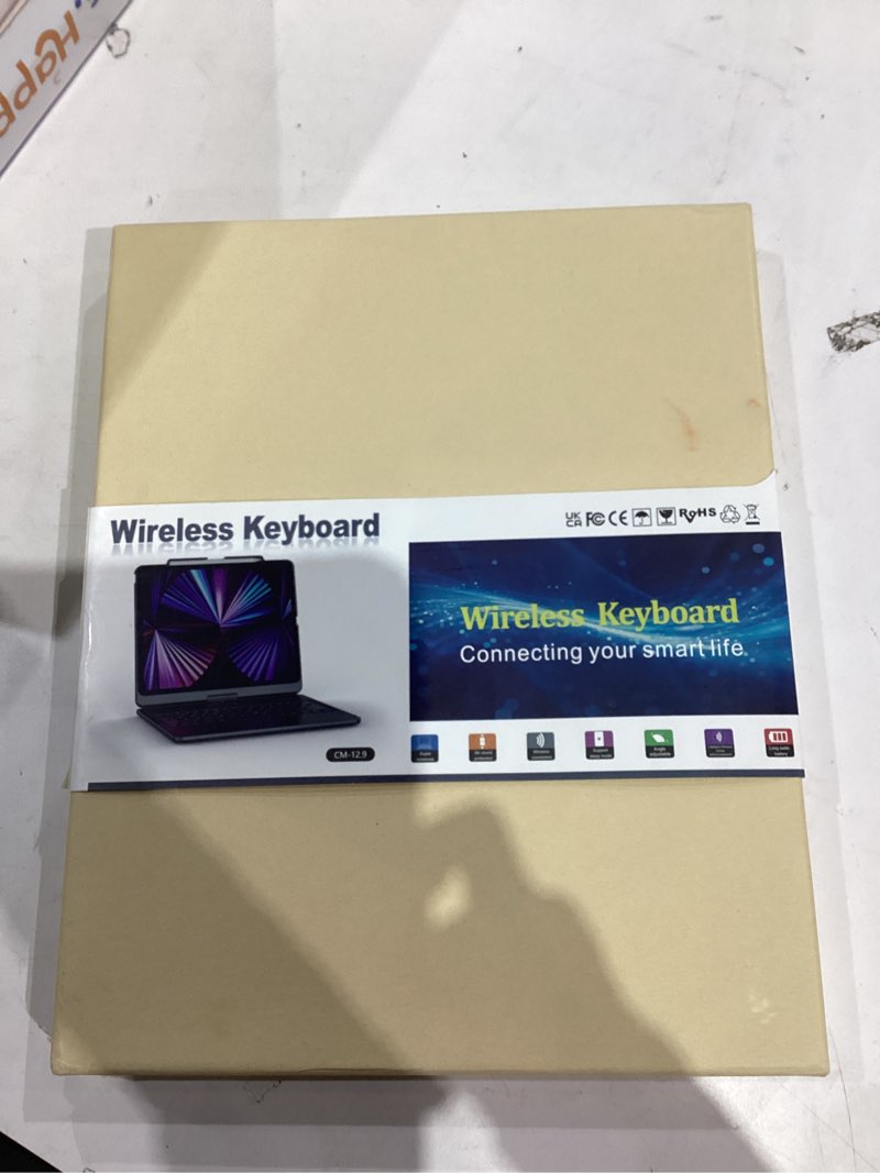 Condition photo showing New/Like New for fuwang touch keyboard case for ipad air 13 inch (m3 2025/m2 2024)and ipad pro 12.9 6th 5th 4th 3rd gen, 360° swivel 7 colors backlit for ipad air 13 inch case keyboard with multi-touch trackpad, black