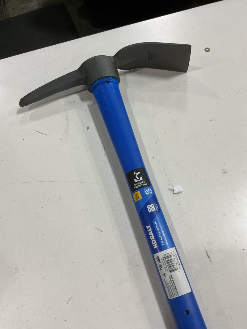 Condition photo showing As Is for kobalt 2.5-lb fiberglass-handle steel pick mattock