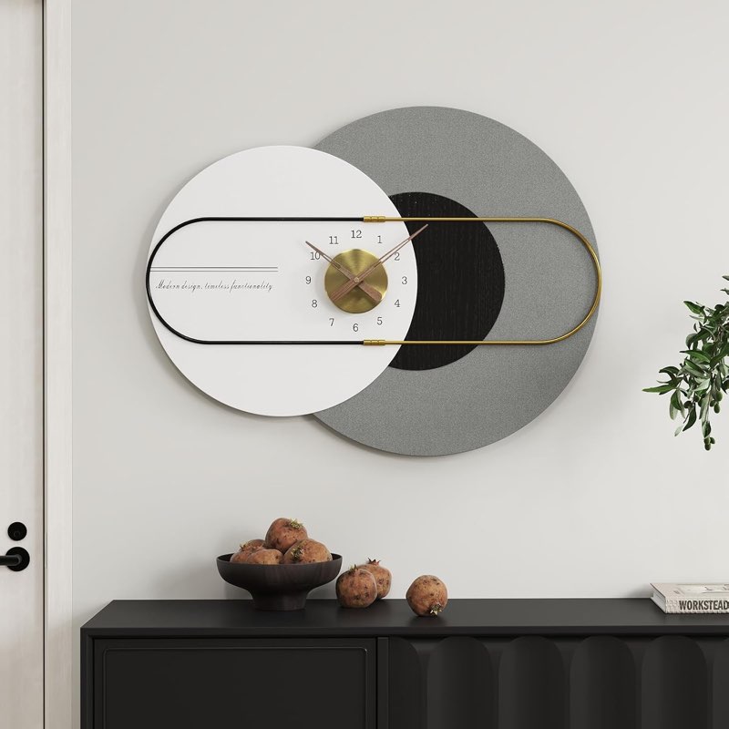 22X29 Inches Silent Non-Ticking Modern Wall Clock Battery Operated,