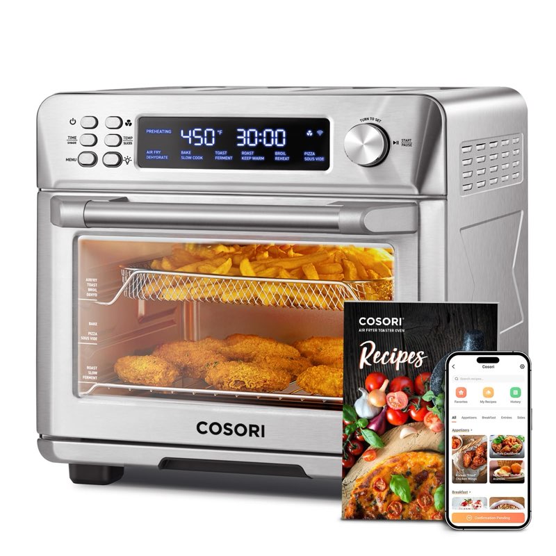 COSORI Smart 12-in-1 Air Fryer Toaster Oven Combo, Airfryer Convection Oven Countertop, Bake, Roast,