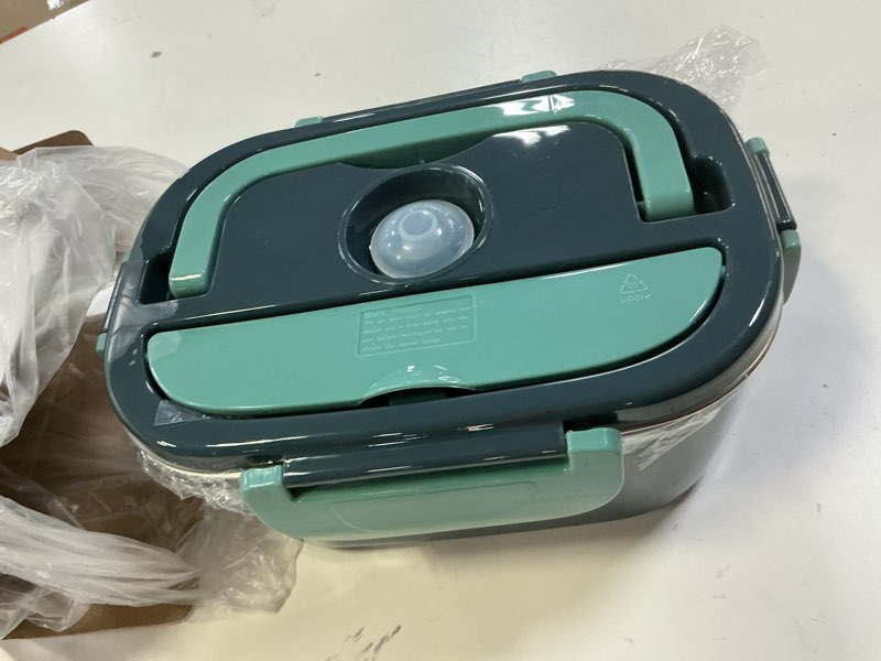Condition photo showing Good Condition for Electric Lunch Box Food Heater, 80W Portable Warmer for Car Truck Work with 304 Stainless Steel Container, 12V/24V/110V Green Heated Lunch Box Suitable for Ideal Driver/Work/Gift Green 1.5L