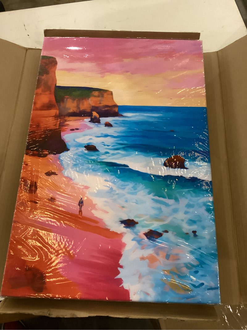 3Pcs Abstract Ocean Sunset Seascape Wall Art Colorful Beach Horizon Sunrise Painting Picture Wall De