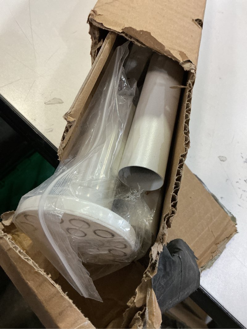 Condition photo showing As Is for White Tension Curtain Rod 51-145In, Extra Long Adjustable Tension Rod No Drilling for Window or Bathroom,Outdoor Curtain Rod for Patio, Easy to Install, Never Rust, Rod Diameter 1.26 Inches-White White 51''-145''