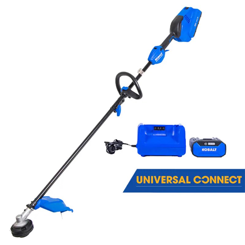 kobalt gen4 40-volt 15-in straight shaft attachment capable battery string trimmer edger conversion capable 4.0 ah (charger included)