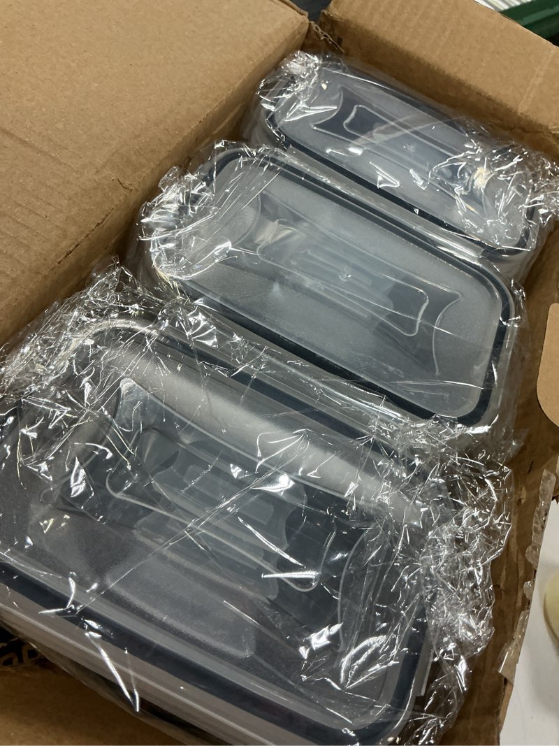 Condition photo showing New/Like New for praki airtight food storage containers set with lids - 24 pcs, bpa free kitchen and pantry organization, plastic leak-proof canisters for cereal flour & sugar - labels & marker black