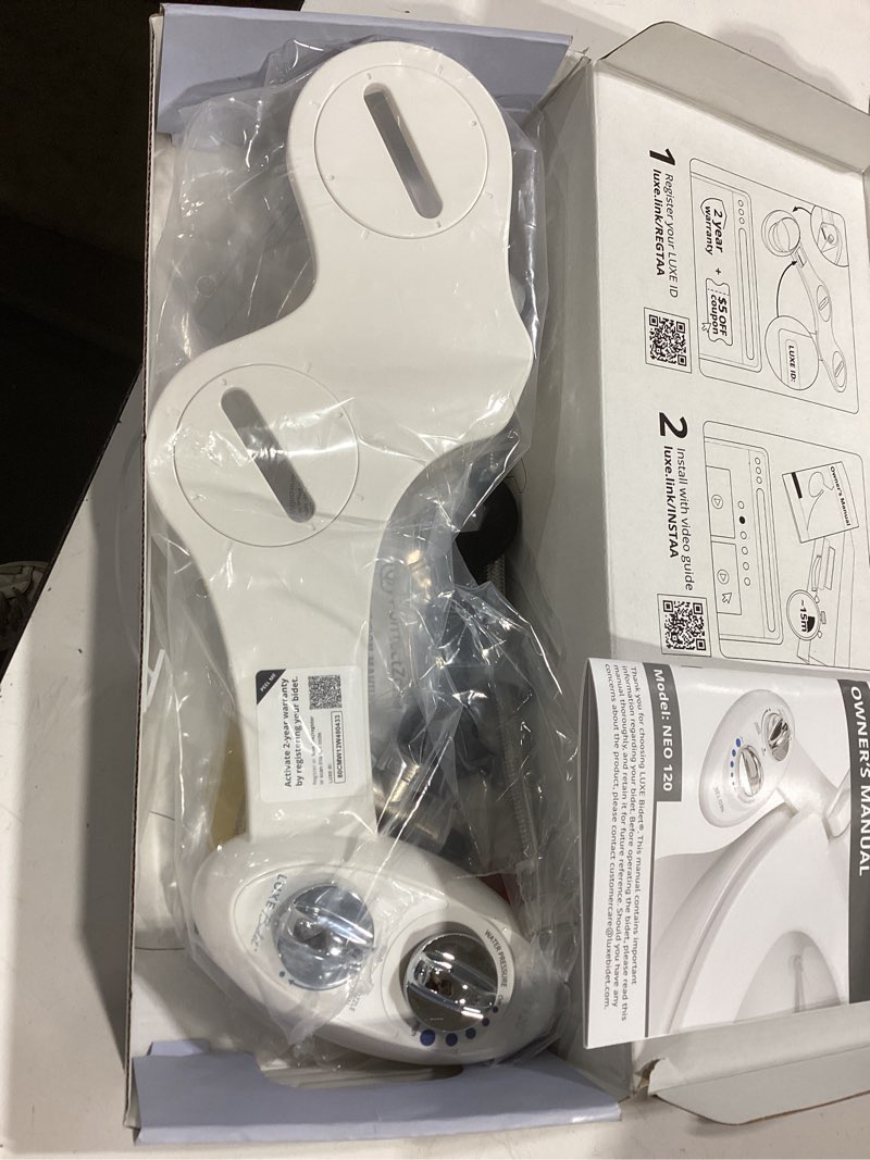Condition photo showing Good Condition for luxe bidet neo 120 - single nozzle, self-cleaning, non-electric bidet attachment for toilet seat, adjustable water pressure, rear wash (white)