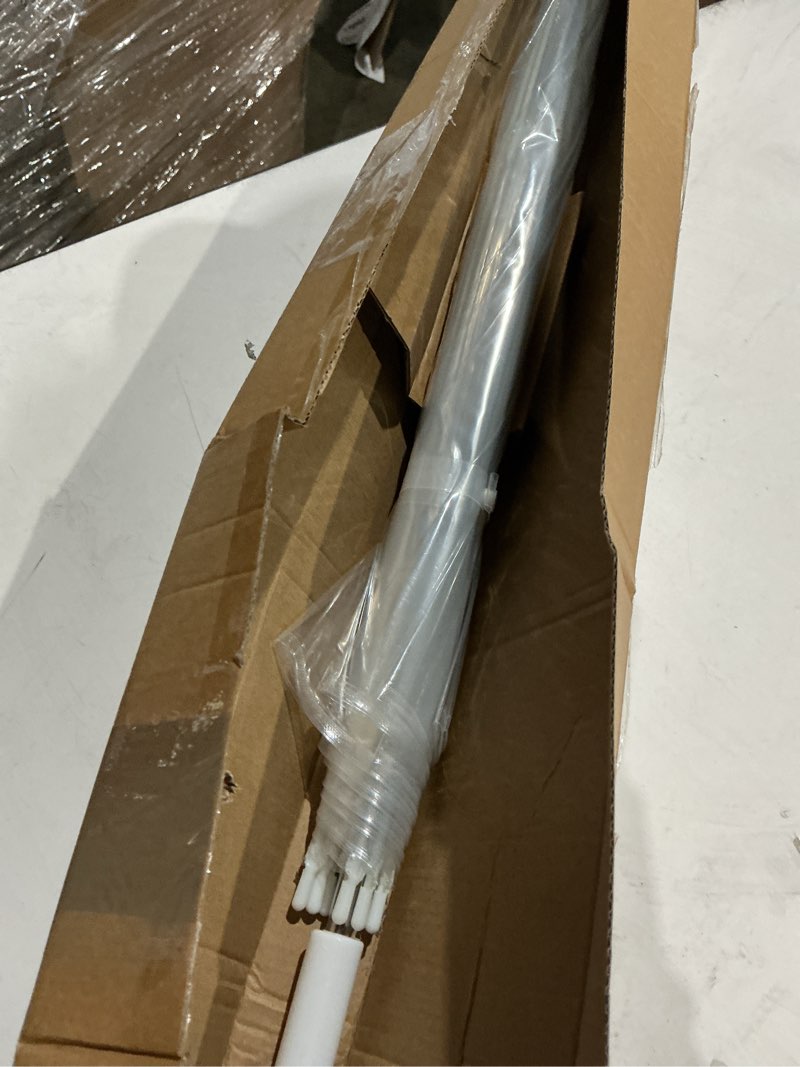 Condition photo showing As Is for amazon basics clear umbrella for rain, round bubble umbrella for wedding, with wide coverage (35" canopy diameter), auto open, strong fiberglass frame, steel shaft, spoke protectors for safety
