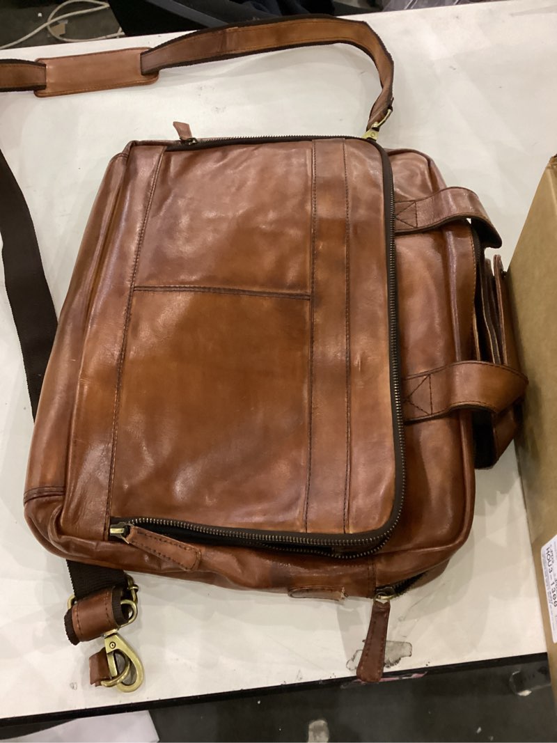 oak leathers leather messenger bag for men and women - laptop briefcase bag for college, office, adj