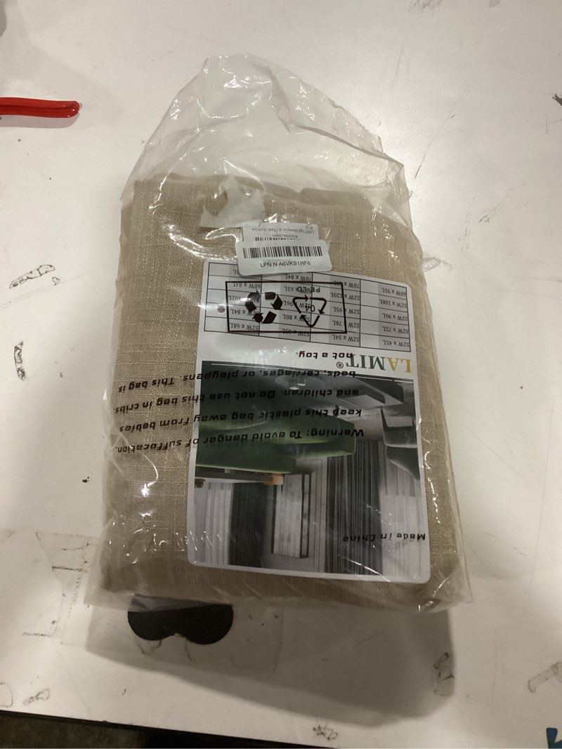 LAMIT Light Filtering Linen Curtains 84 inches Long for Bedroom, Faux Linen Textured Semi Sheer Back