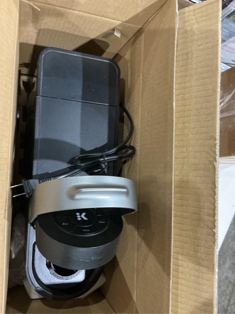 Condition photo showing As Is for keurig k-slim single serve k-cup pod coffee maker, multistream technology, 3 brew sizes, slim and sleek design, 46oz removable reservoir, black