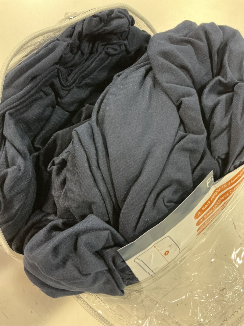 Condition photo showing Good Condition for chair covers, stretch kitchen chair covers/dining room chair covers set of 6, removable washable dining chair slipcovers for home, hotel, banquet .navy blue 6
